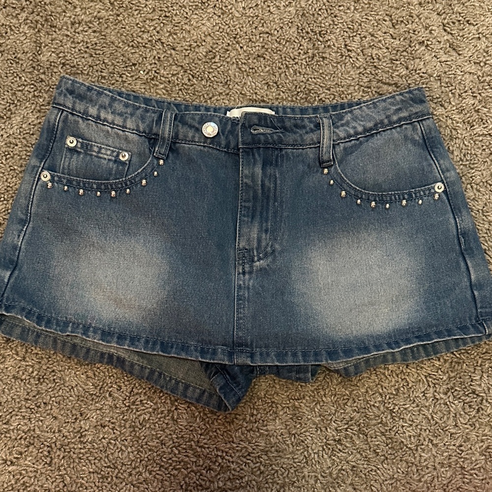 Princess Polly Blue Denim Mini Skirt